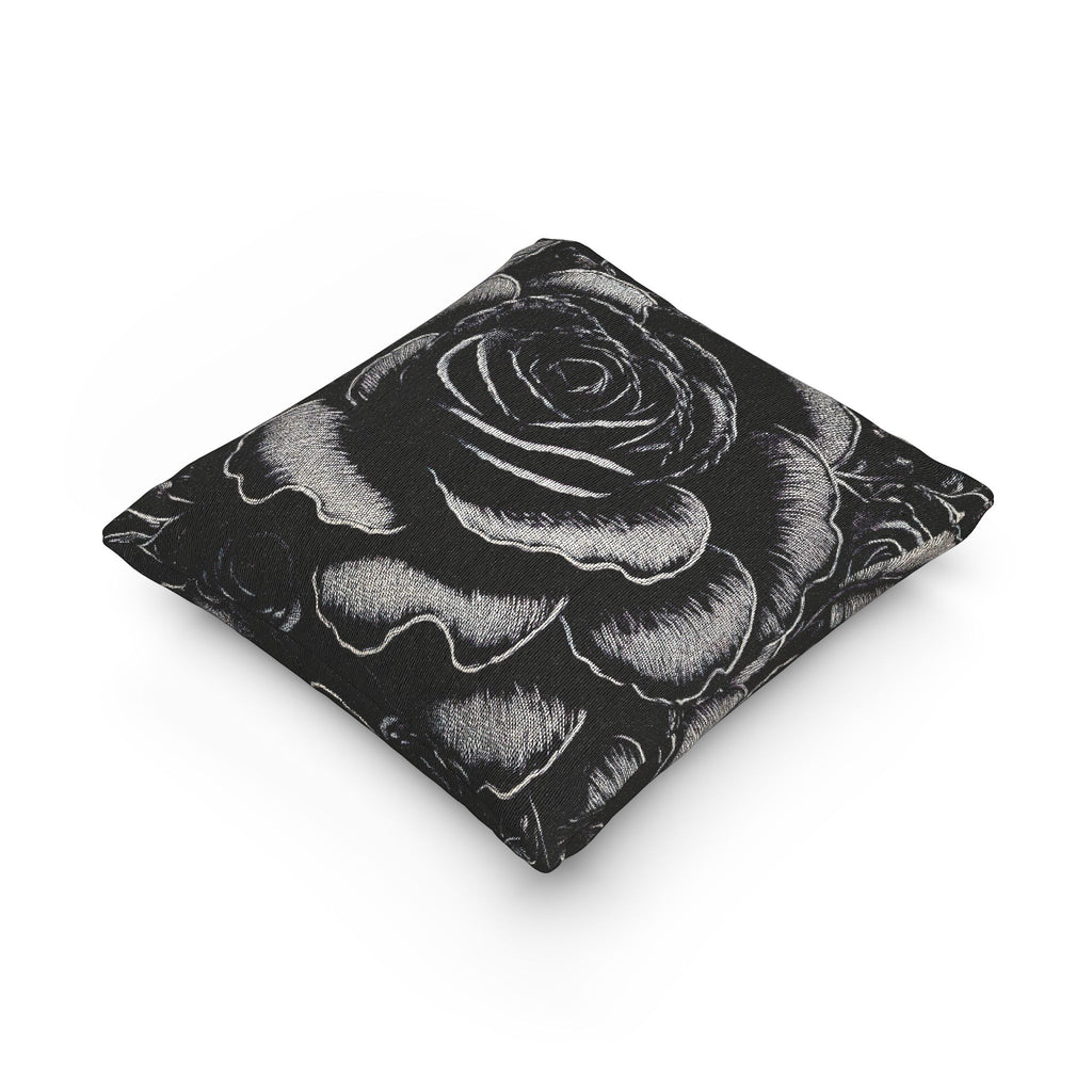 Woven Pillow - Midnight Elegance Large Rose