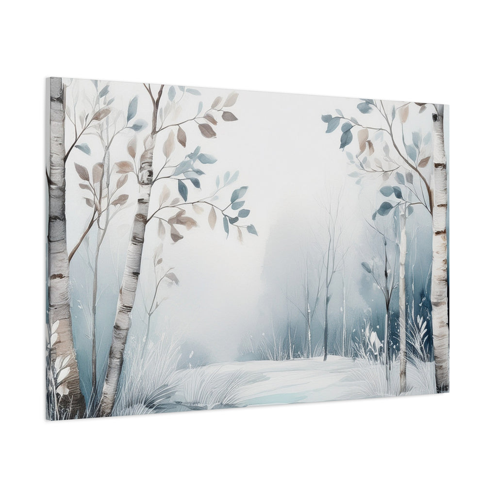 Canvas Wall Art – Frosted Birch Meadow