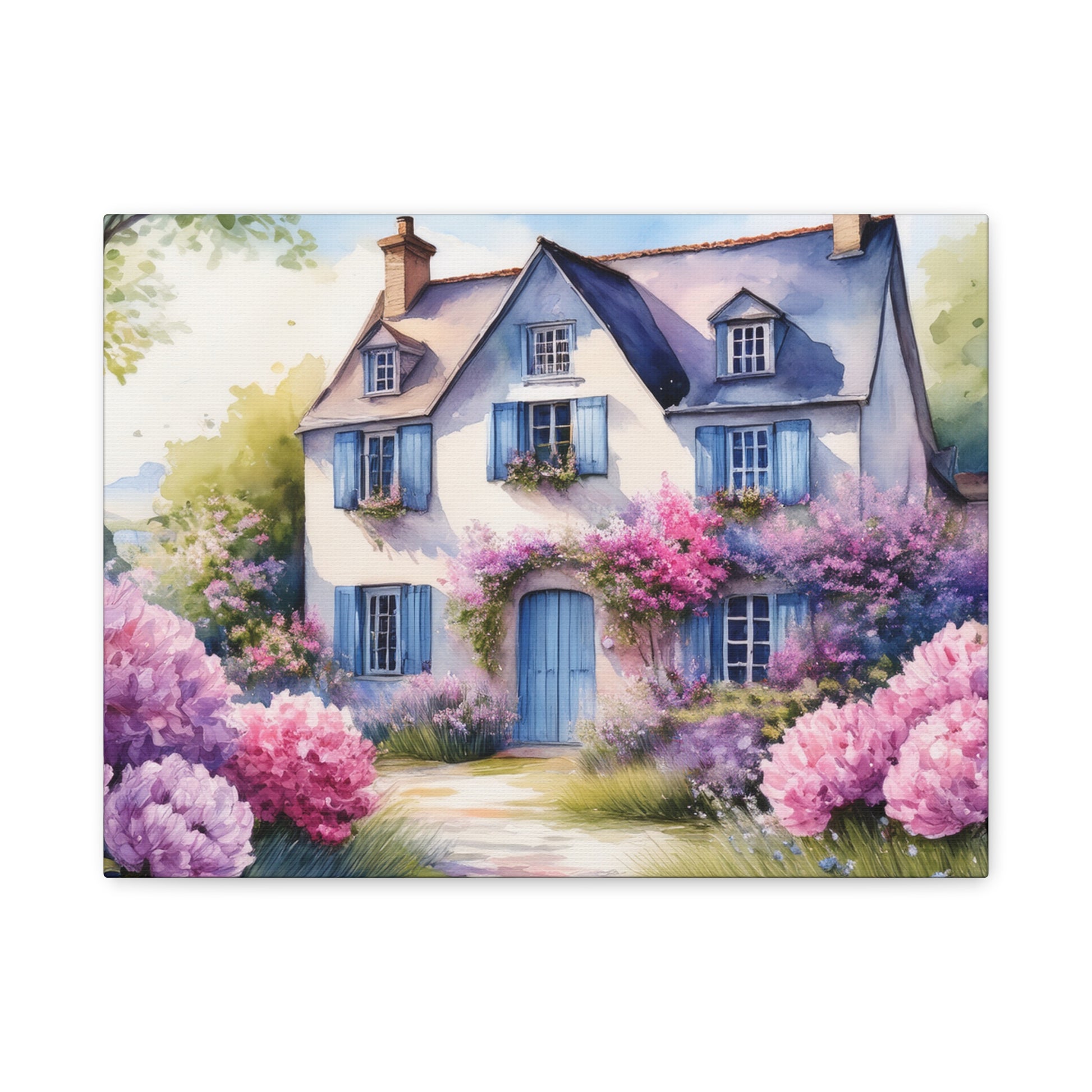 Canvas Wall Art - English Garden Spring Cottage