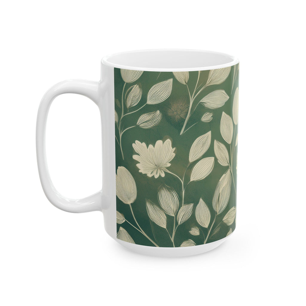 Ceramic Mug – Green Botanical