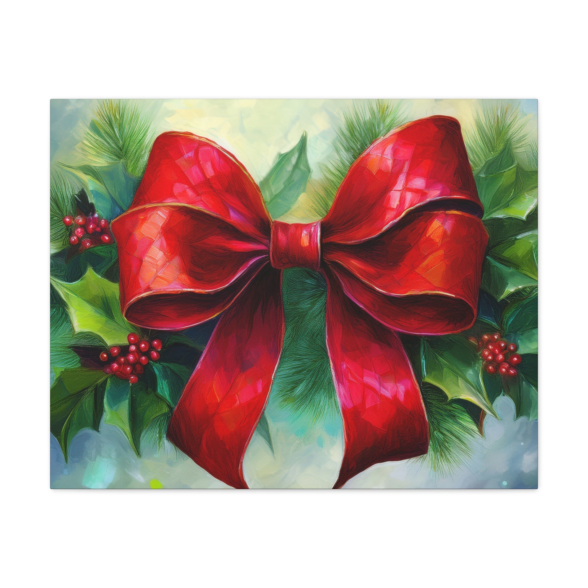 Canvas Wall Art – Christmas Red Bow