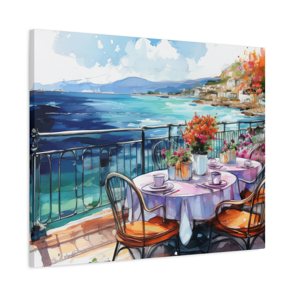 Canvas Wall Art –French Coastline Cafe
