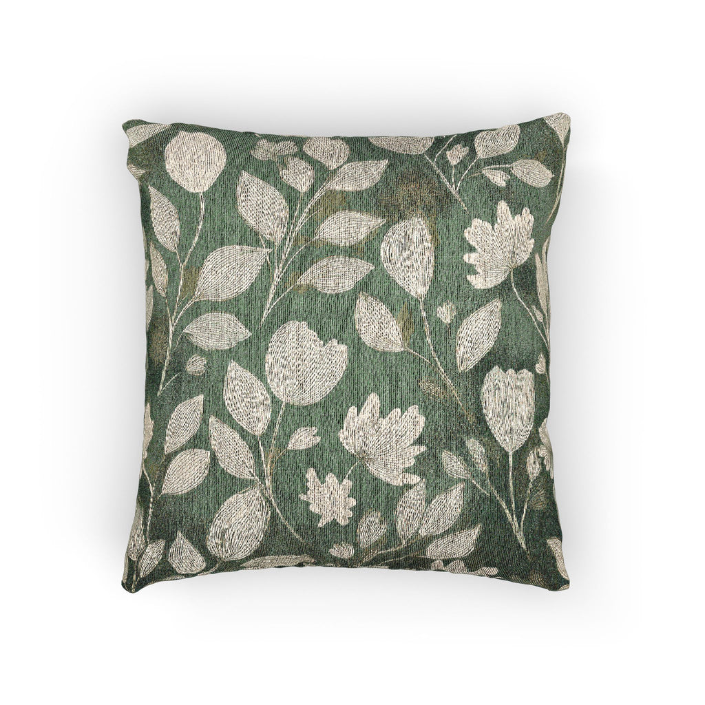 Woven Pillow – Sage Botanical Bloom