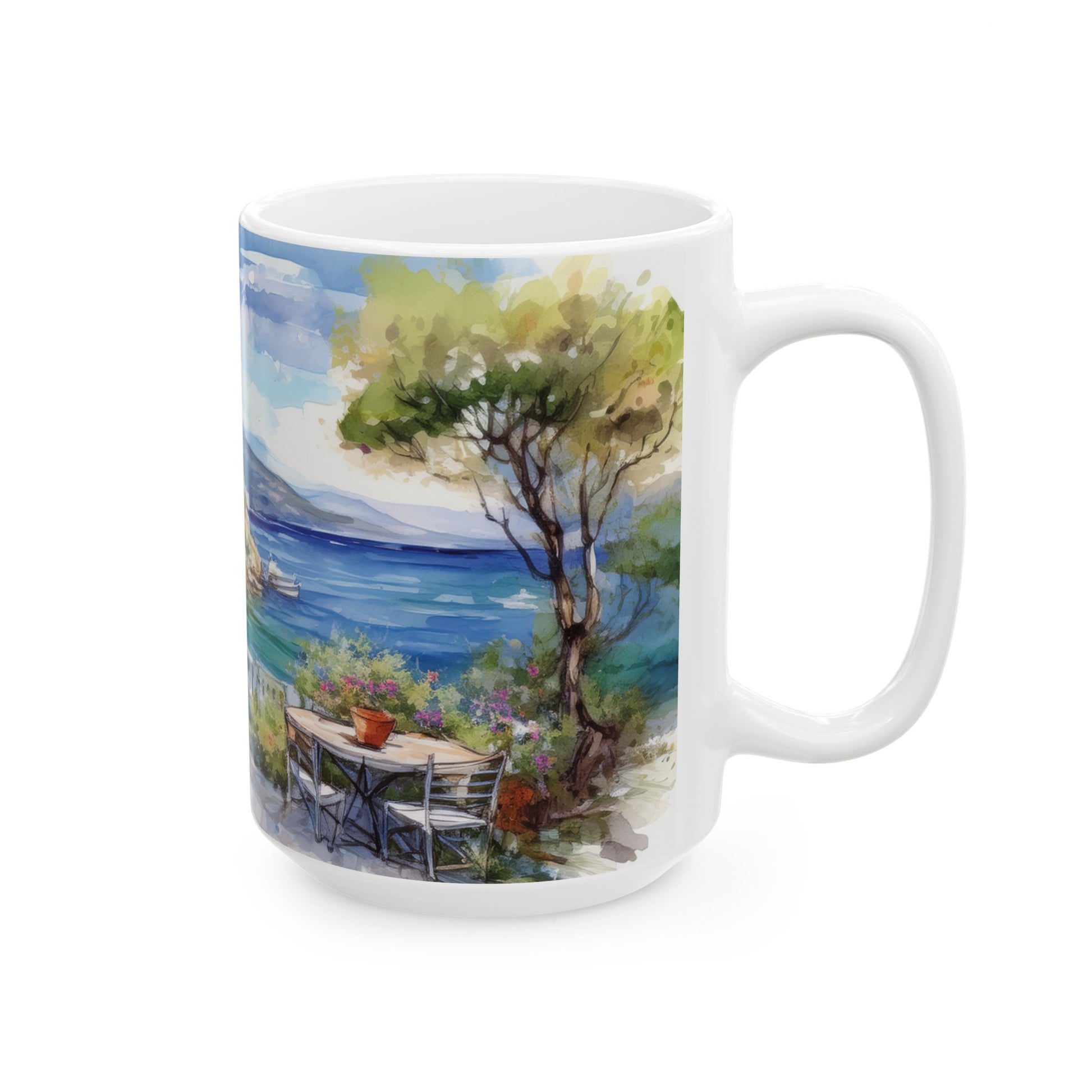 Ceramic Mug – Mediterranean Coastal View