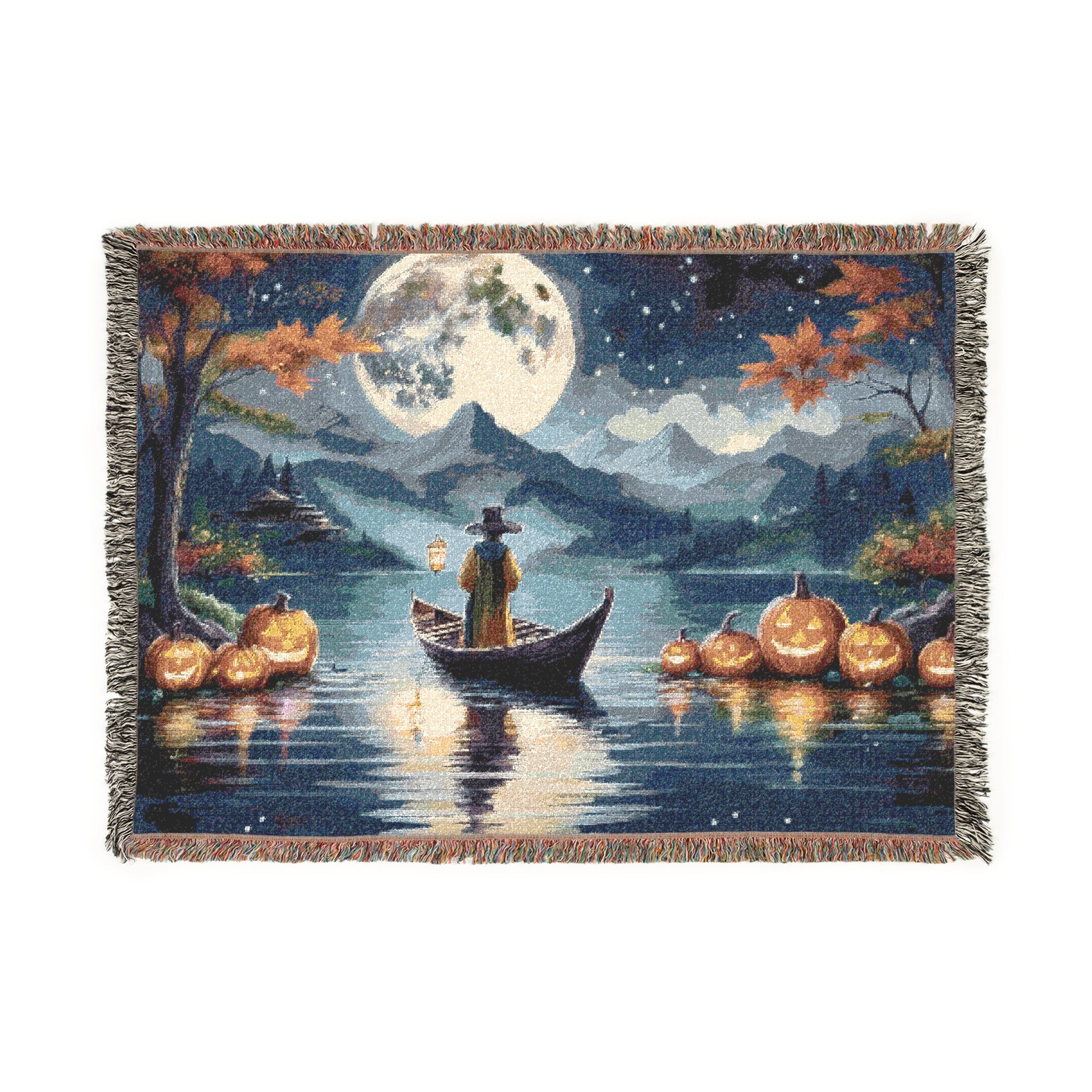 Woven Blanket – Fall Night on Como Lake