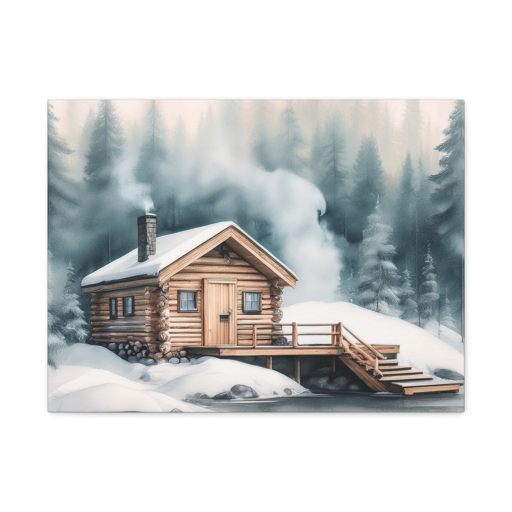 Canvas Wall Art – Nordic Winter Cabin