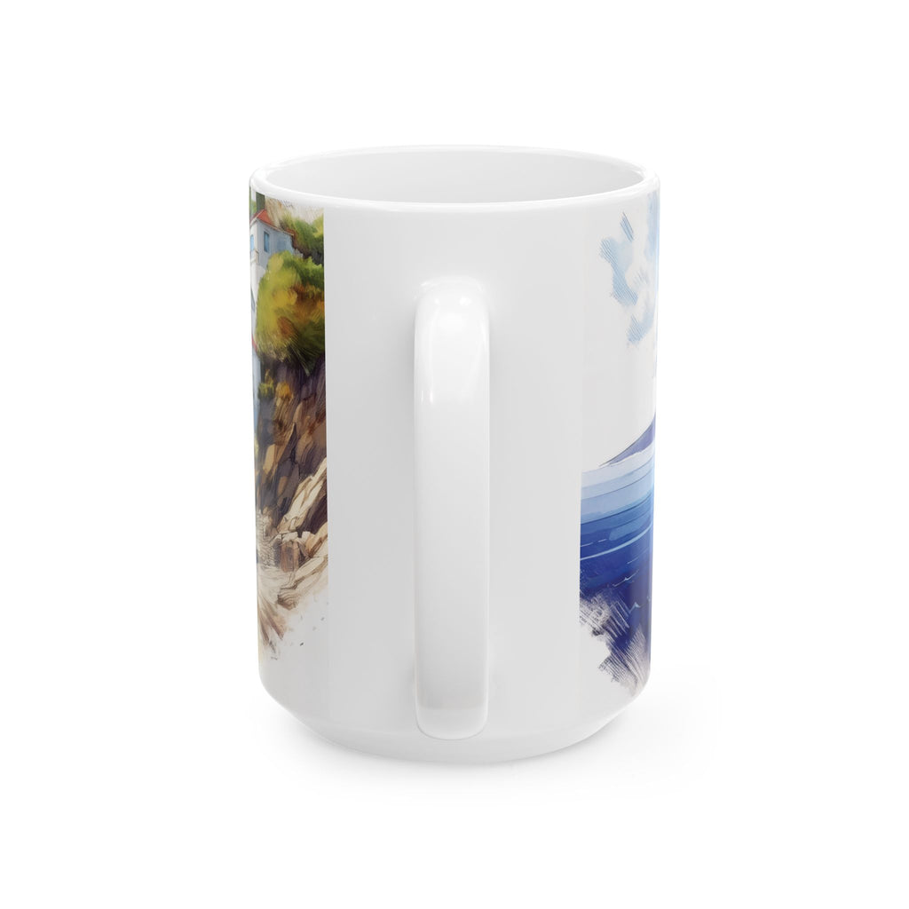 Ceramic Mug – Greek Seaside Village