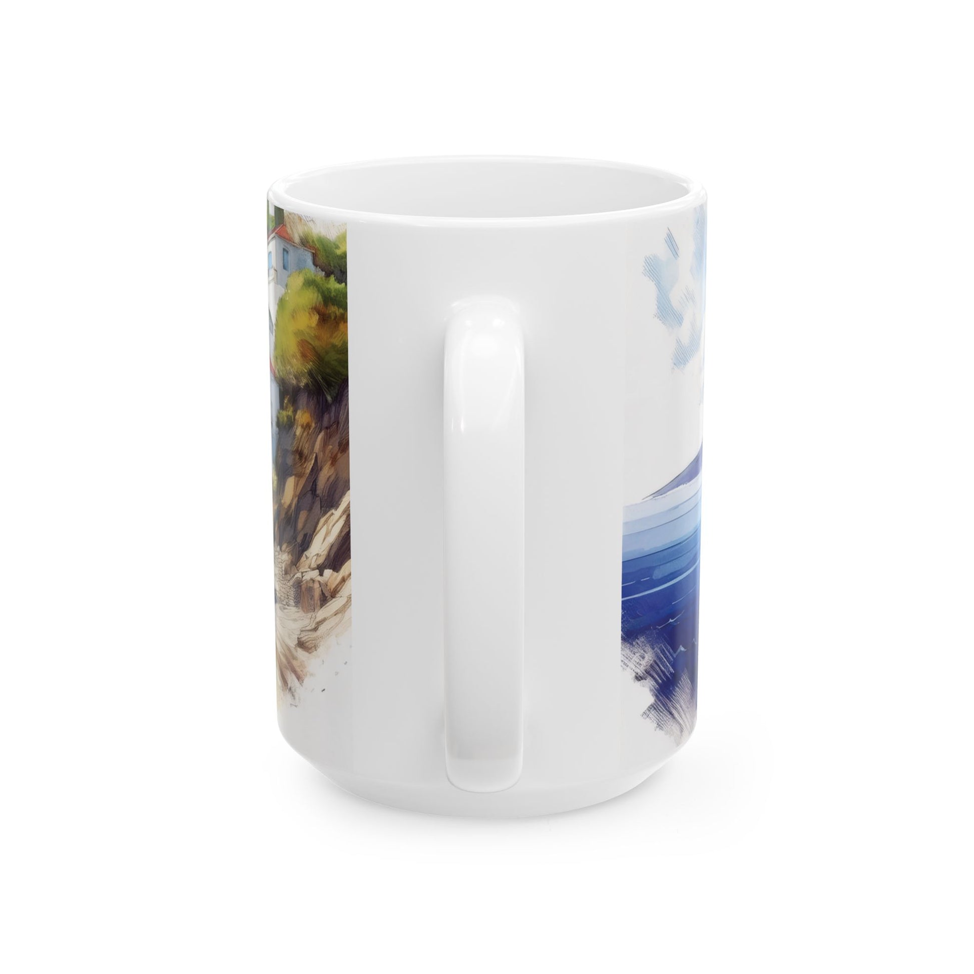 Ceramic Mug – Greek Seaside Village