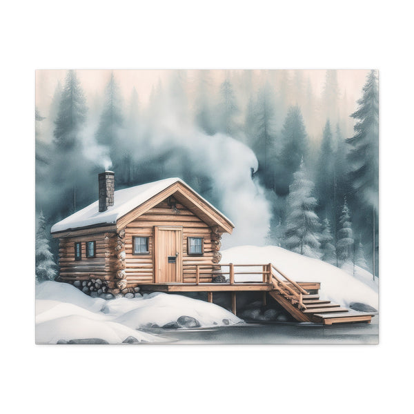 Canvas Wall Art – Nordic Winter Cabin