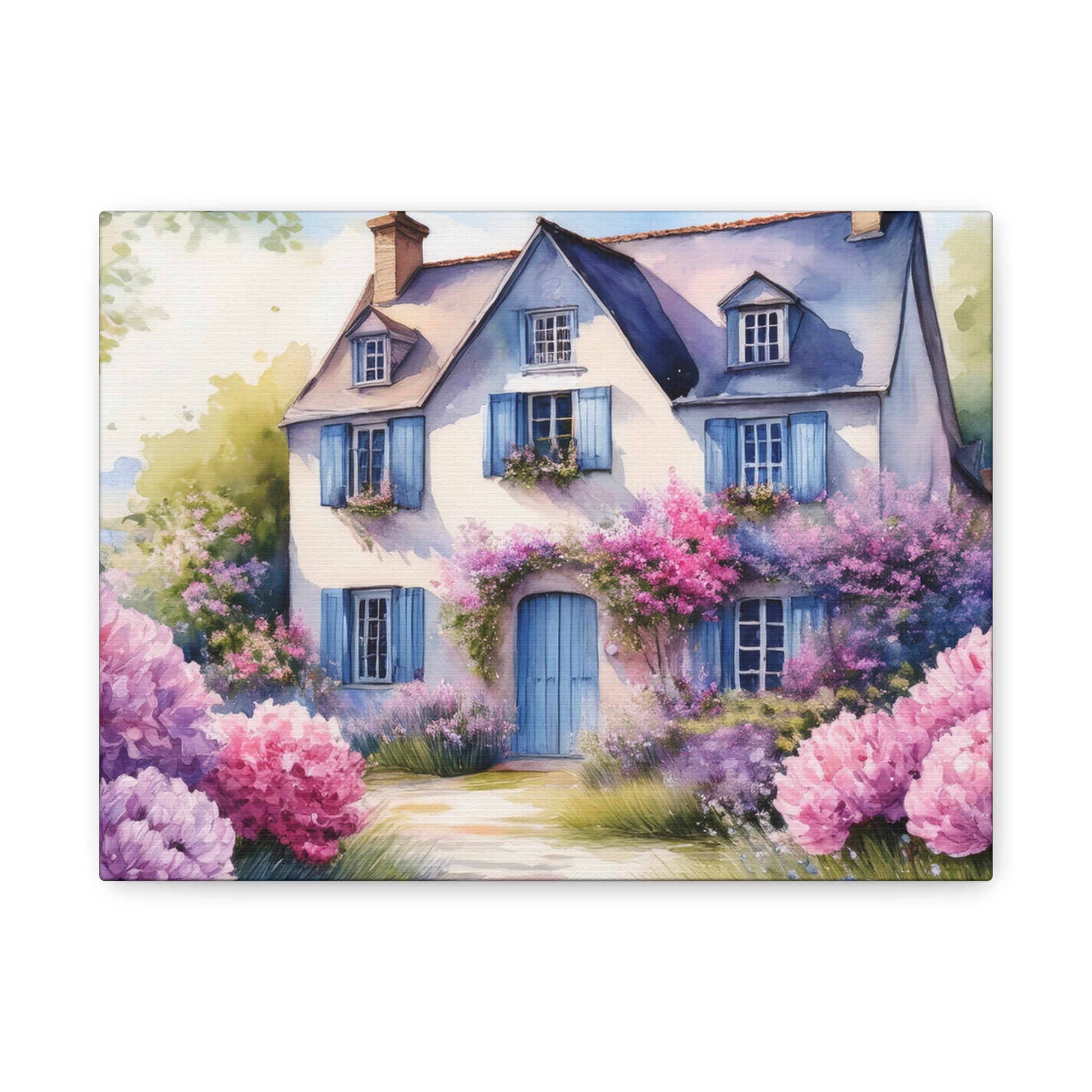 Canvas Wall Art - English Garden Spring Cottage