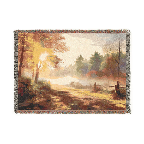 Woven Blanket – Autumn Sunrise Mist
