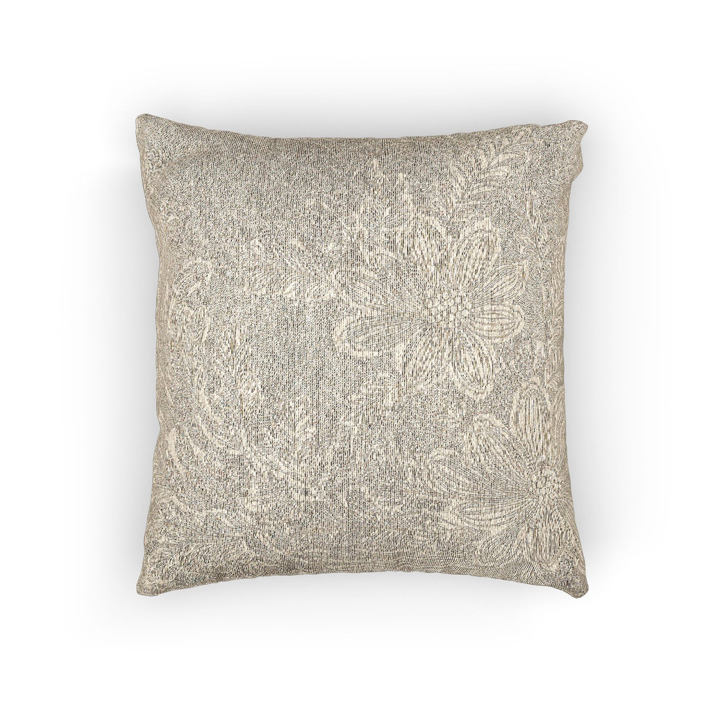 Woven Pillow – Beige Lace Floral