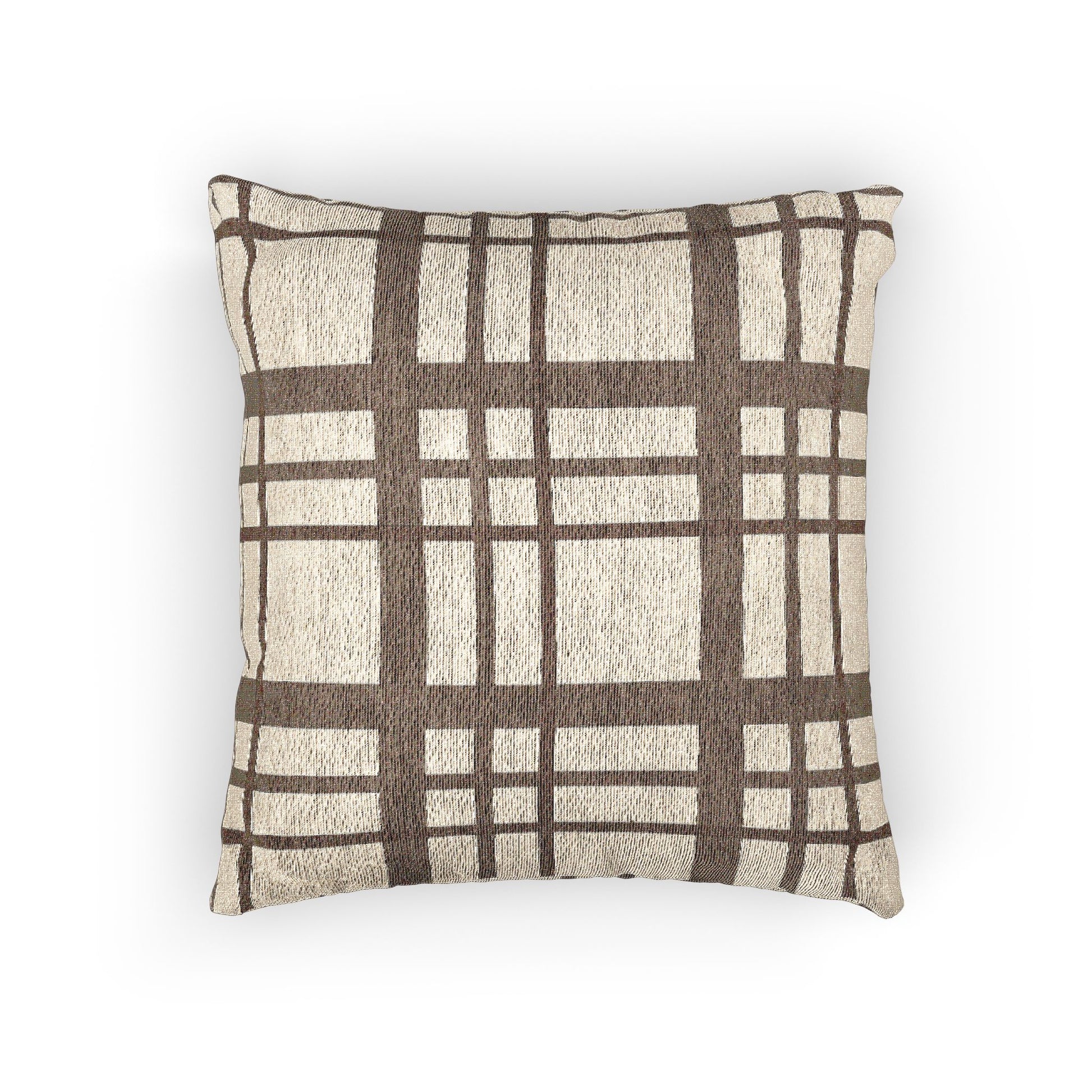 Woven Pillow – Timeless Beige Plaid