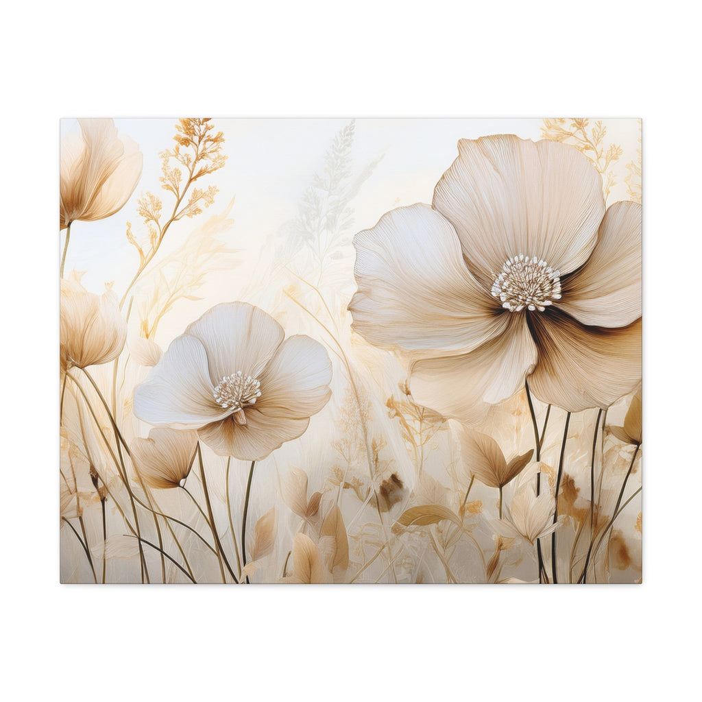 Canvas Wall Art – Beige Floral Meadow