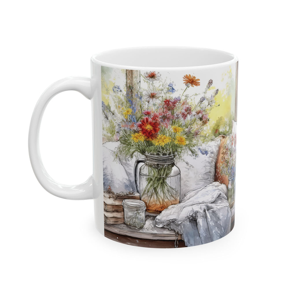 Ceramic Mug - Flowers & Farmhouse Charm