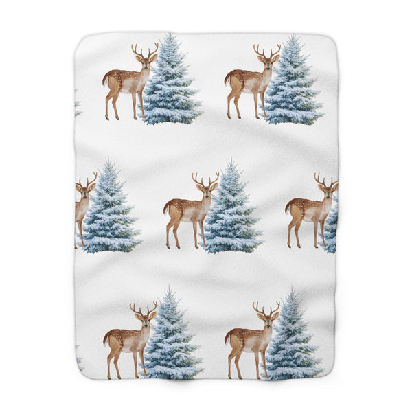 Sherpa Fleece Blanket – Scandinavian Deer