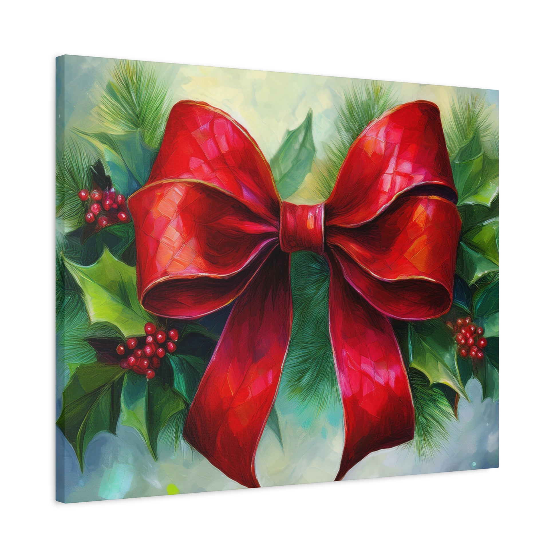 Canvas Wall Art – Christmas Red Bow