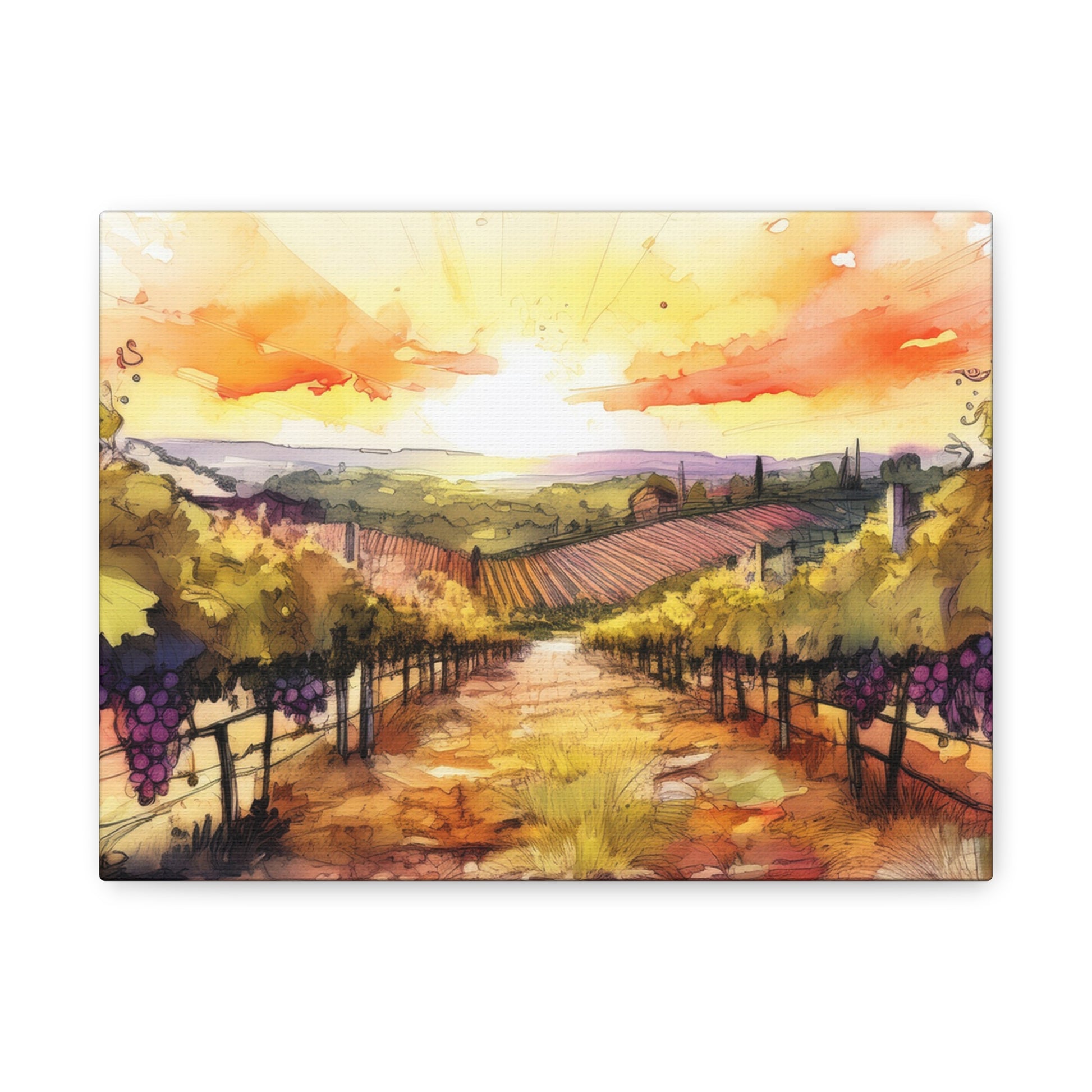 Canvas Wall Art - Vineyard Sunset