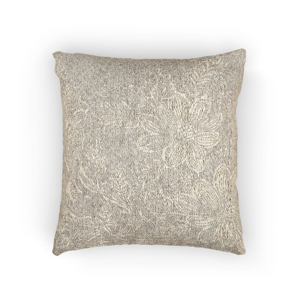 Woven Pillow – Beige Lace Floral