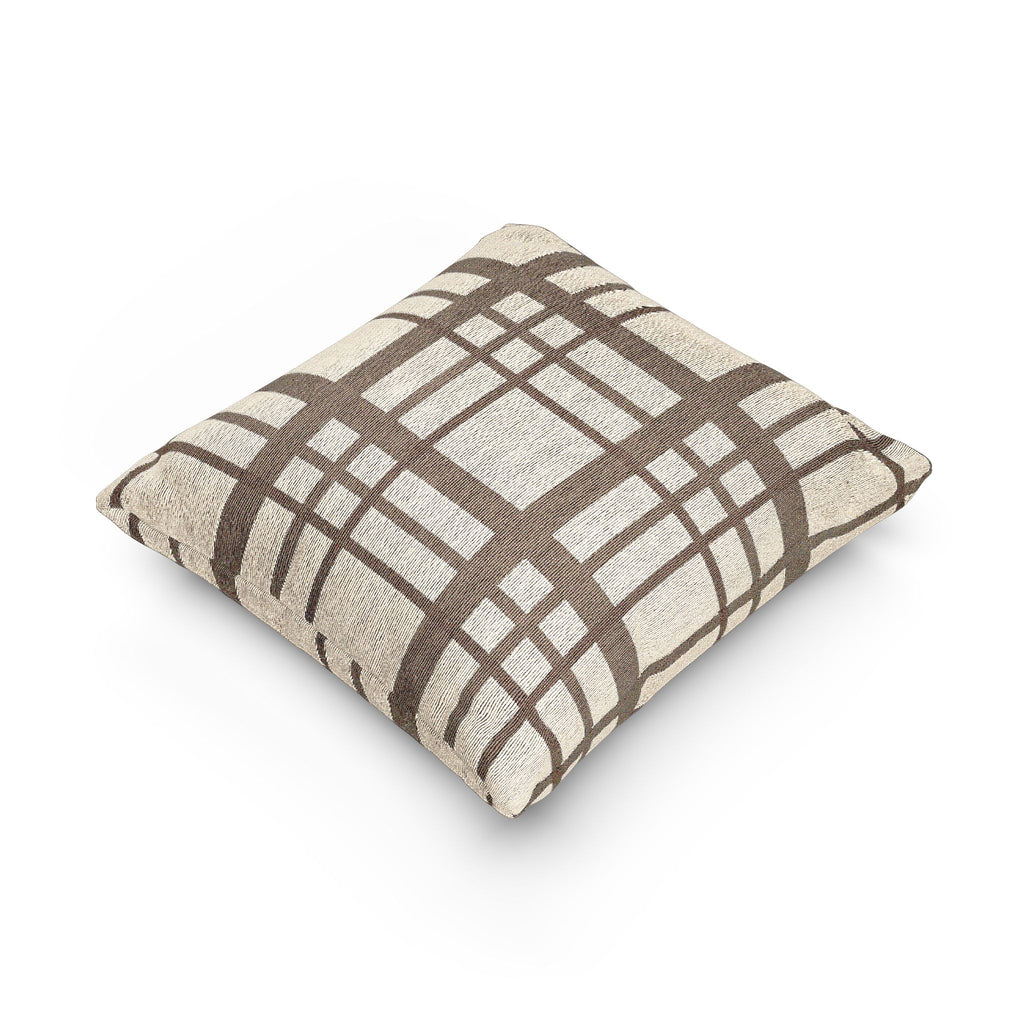 Woven Pillow – Timeless Beige Plaid