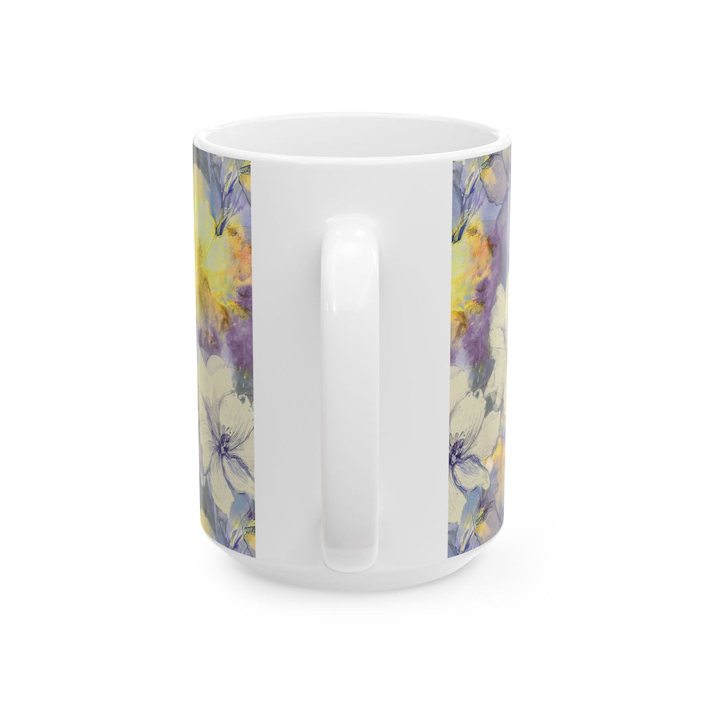 Ceramic Mug – Purple & Yellow Flowers