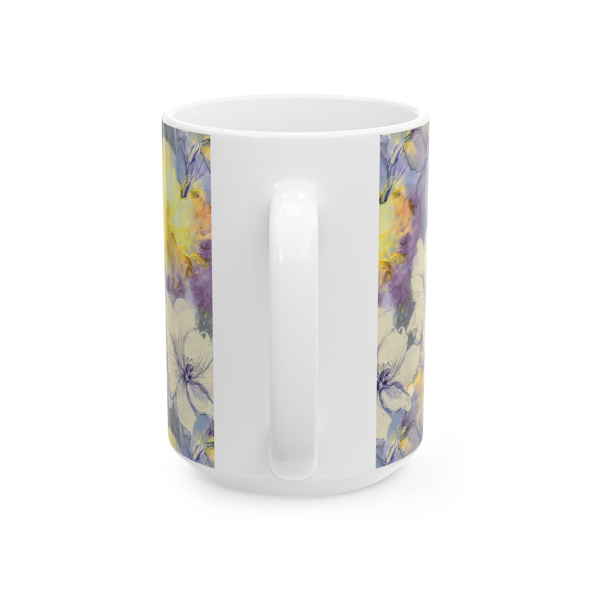 Ceramic Mug – Purple & Yellow Flowers
