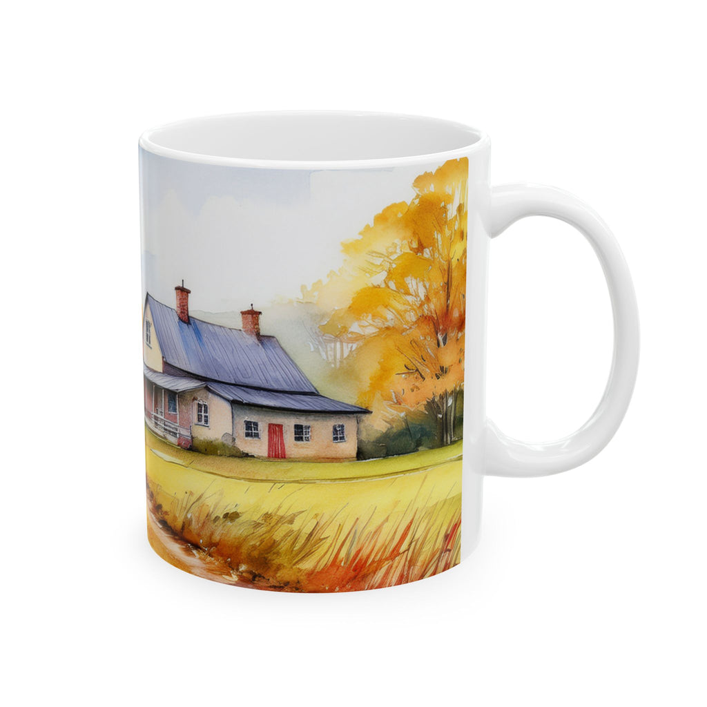 Ceramic Mug – Fall Cottage