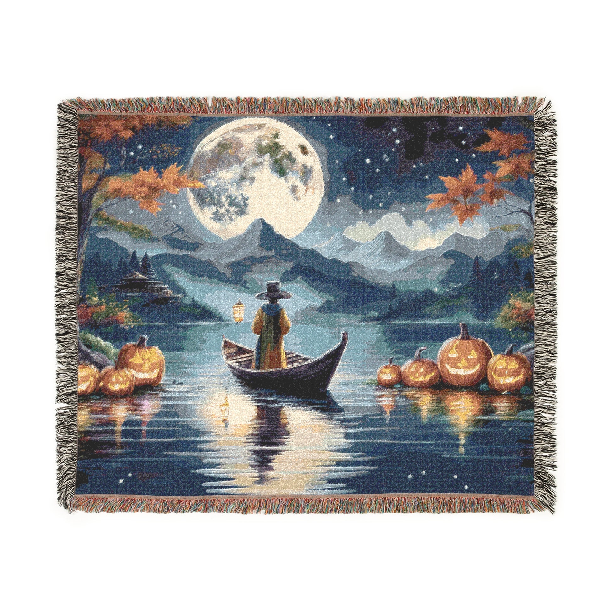 Woven Blanket – Fall Night on Como Lake