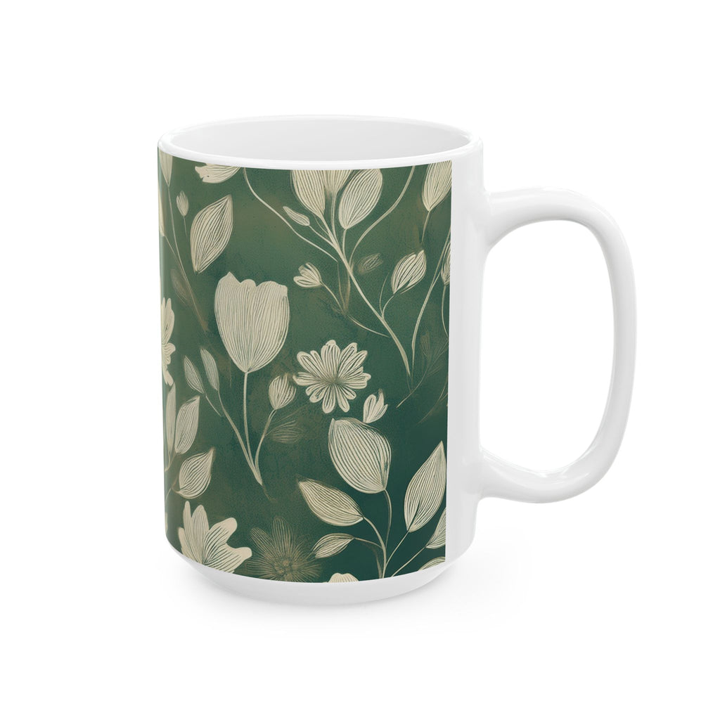 Ceramic Mug – Green Botanical