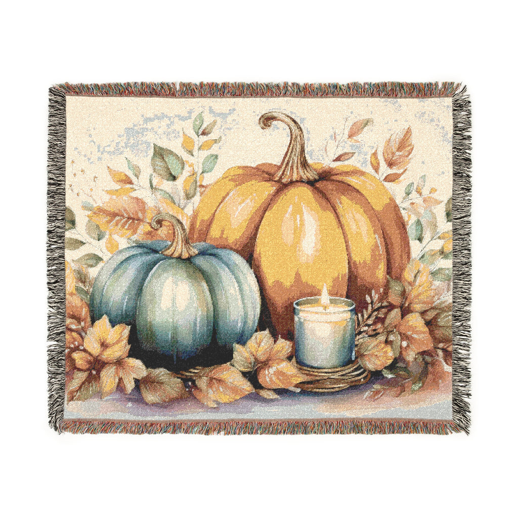 Woven Blanket – Pumpkin Candle Glow