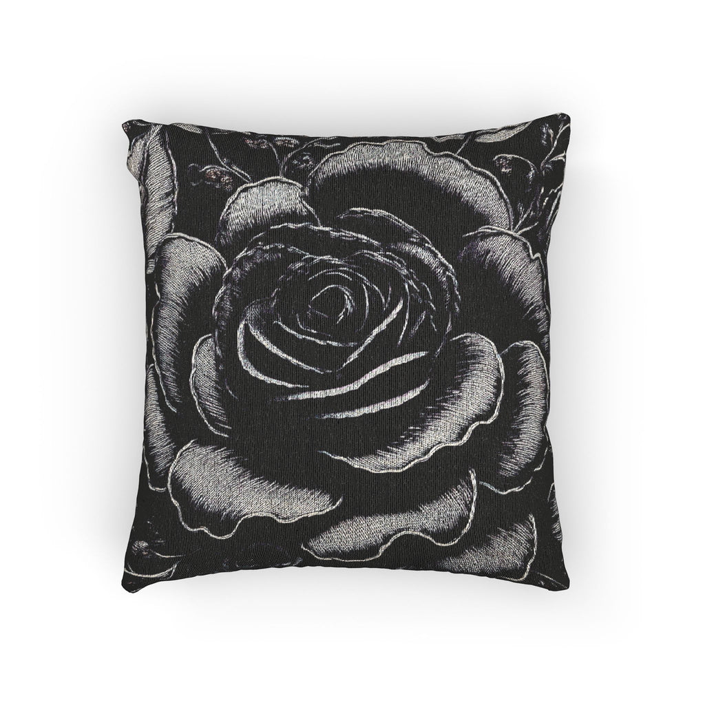 Woven Pillow - Midnight Elegance Large Rose