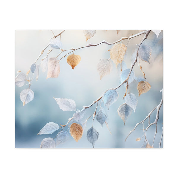 Canvas Wall Art – Frosted Woodland Leaves