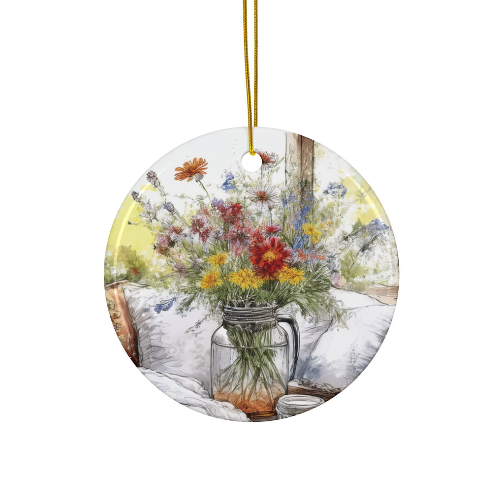 Ceramic Ornaments - Flowers & Farmhouse