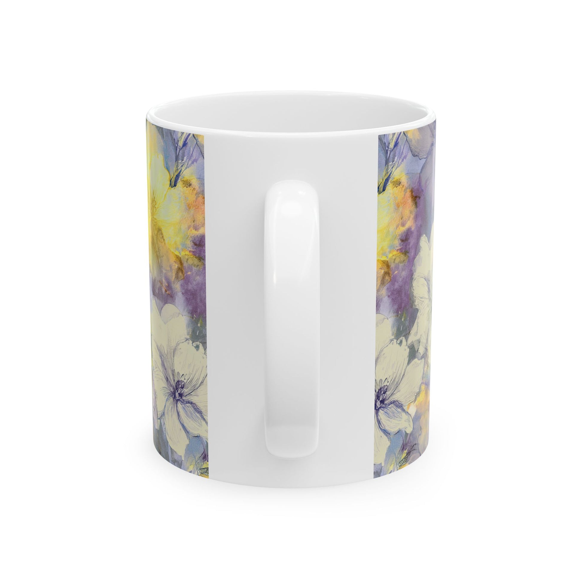 Ceramic Mug – Purple & Yellow Flowers