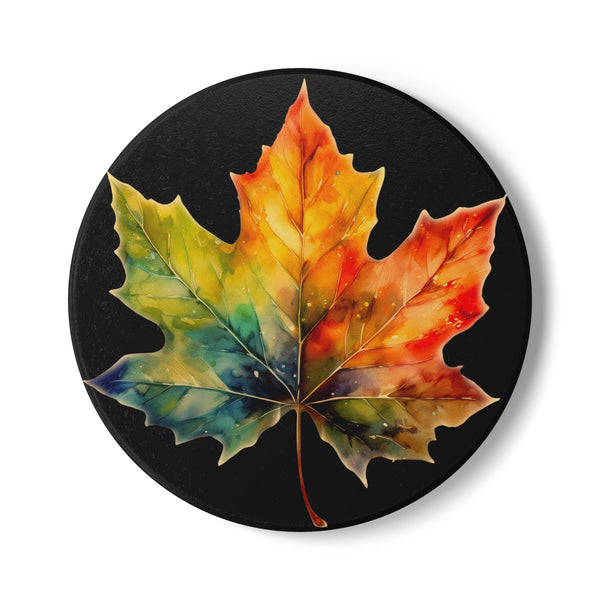 Ceramic Coaster – Colorful Maple Leaf