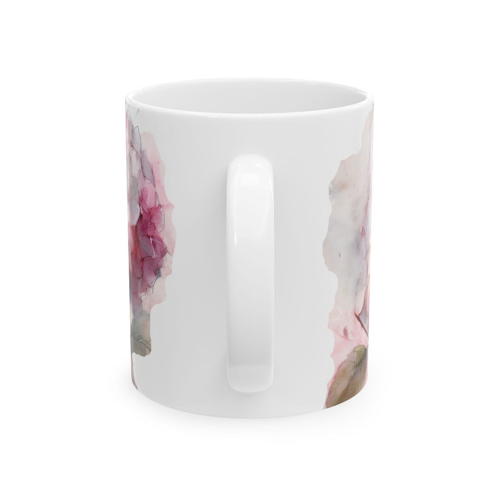 Ceramic Mug - White & Pink Hydrangeas