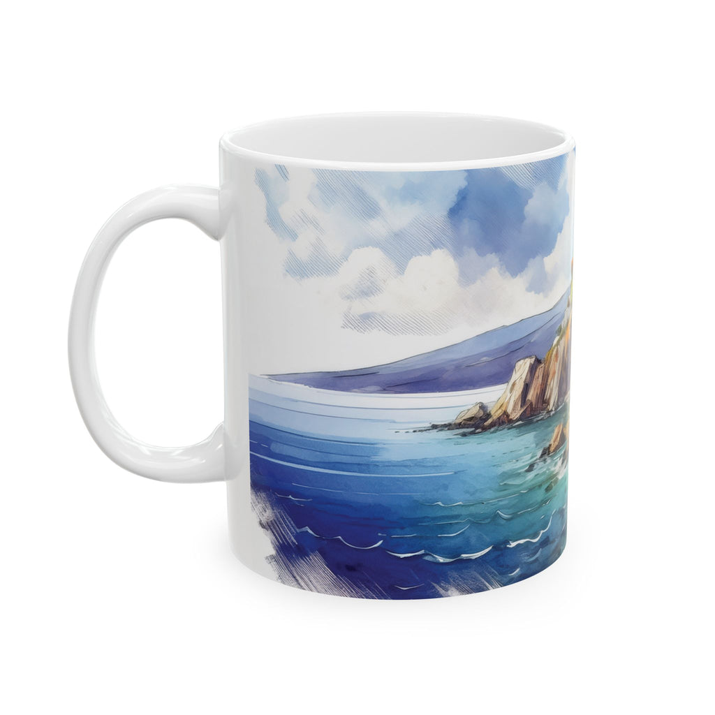 Ceramic Mug – Greek Seaside Village