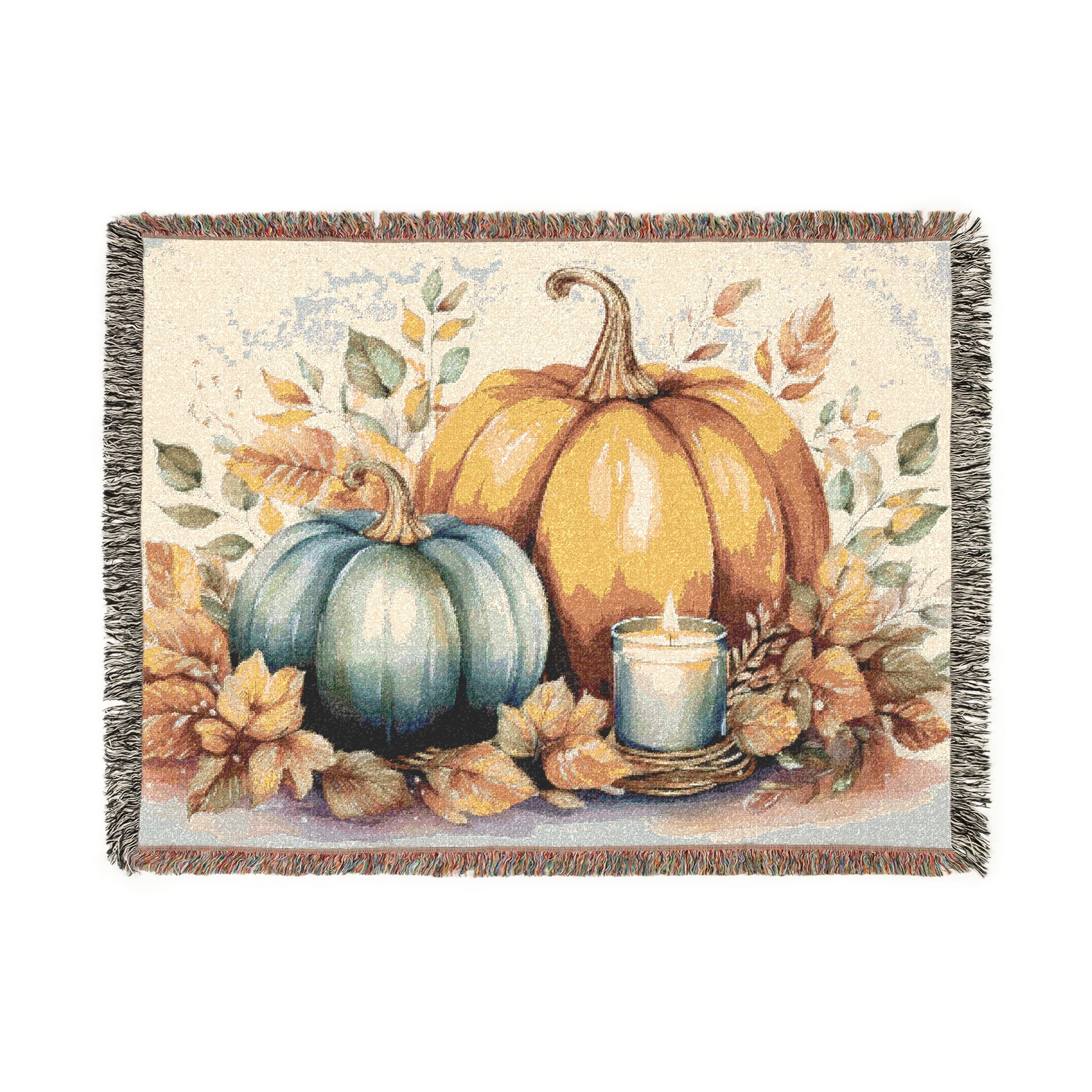 Woven Blanket – Pumpkin Candle Glow