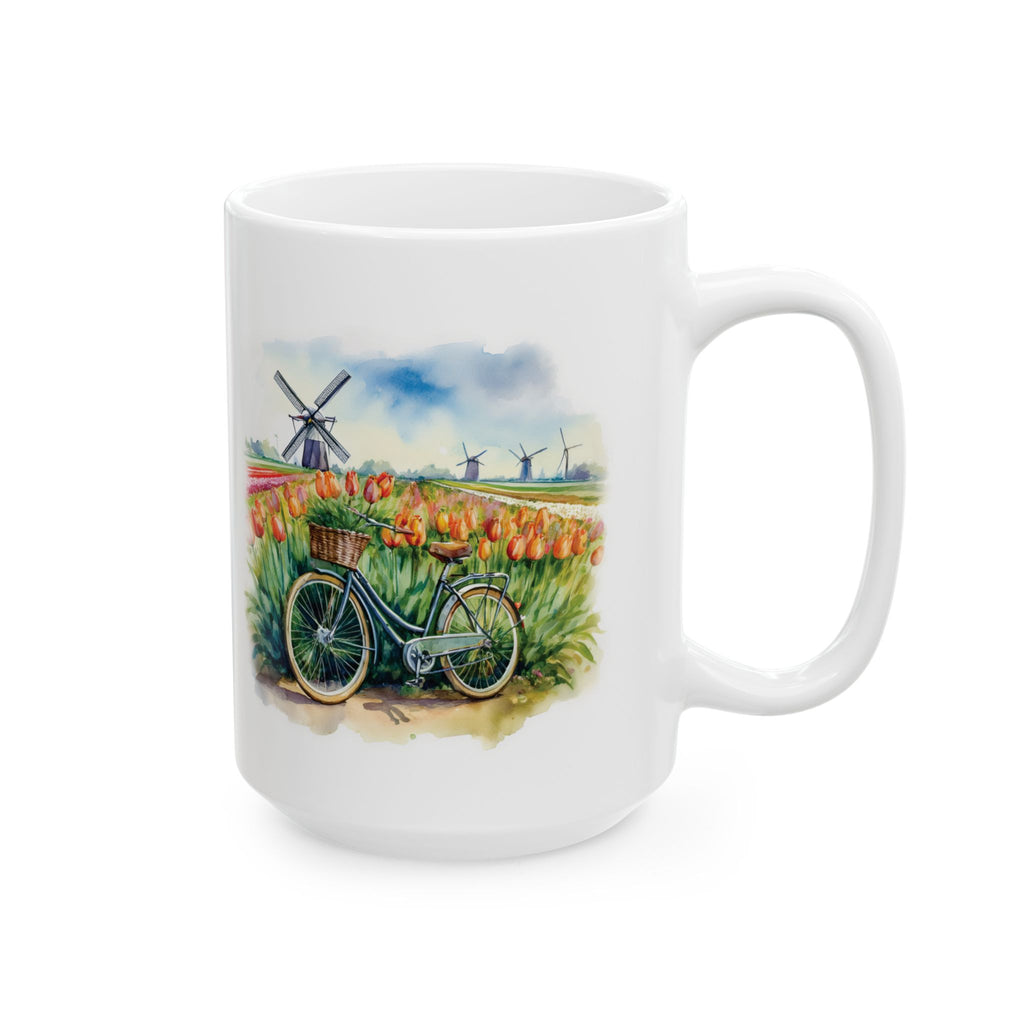 Ceramic Mug – Netherlands Tulips & Windmills