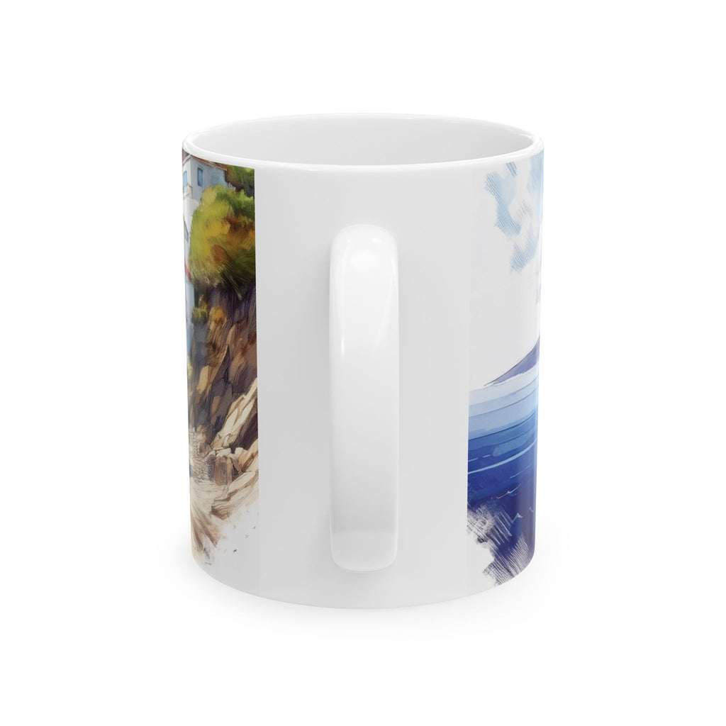 Ceramic Mug – Greek Seaside Village