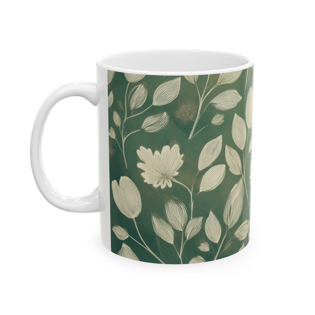 Ceramic Mug – Green Botanical