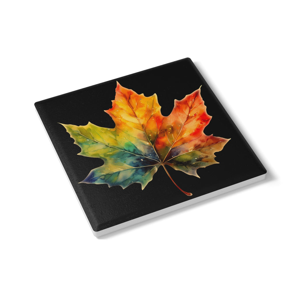 Ceramic Coaster – Colorful Maple Leaf