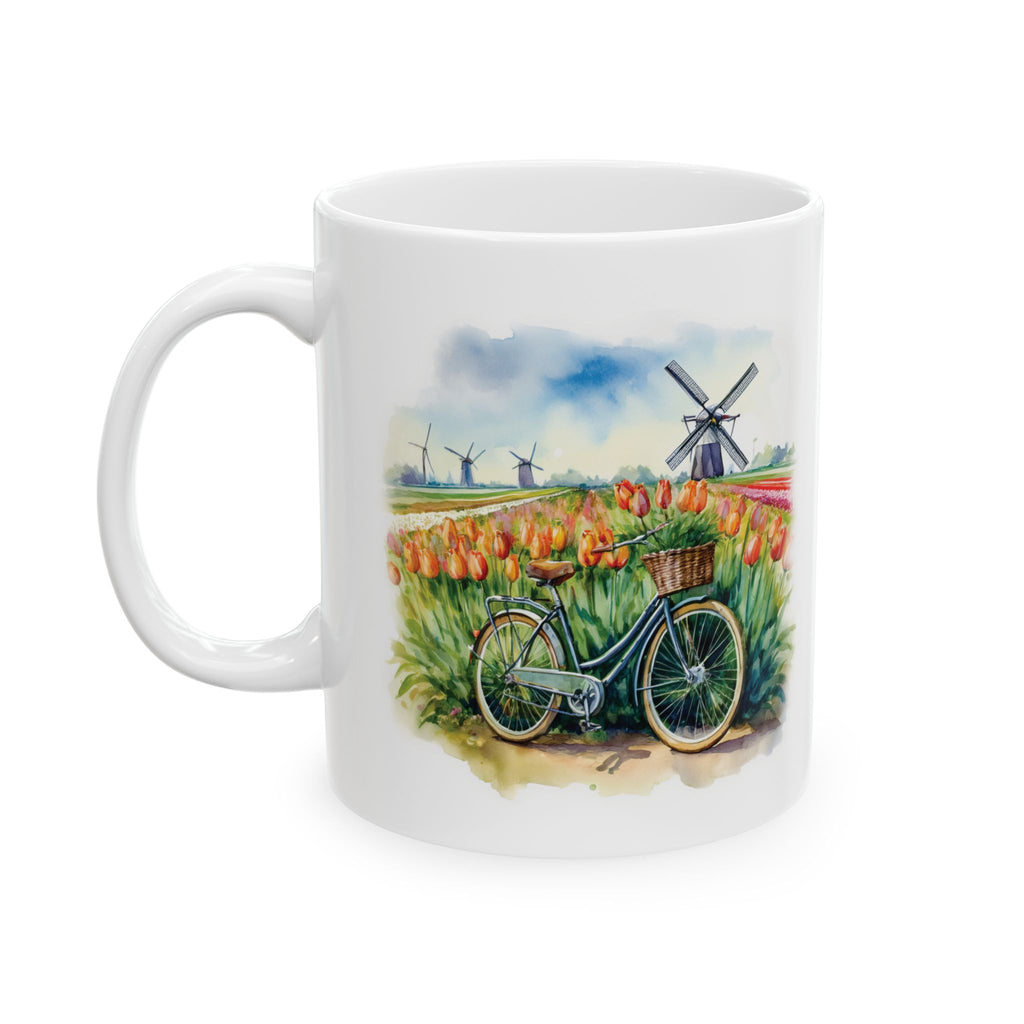 Ceramic Mug – Netherlands Tulips & Windmills