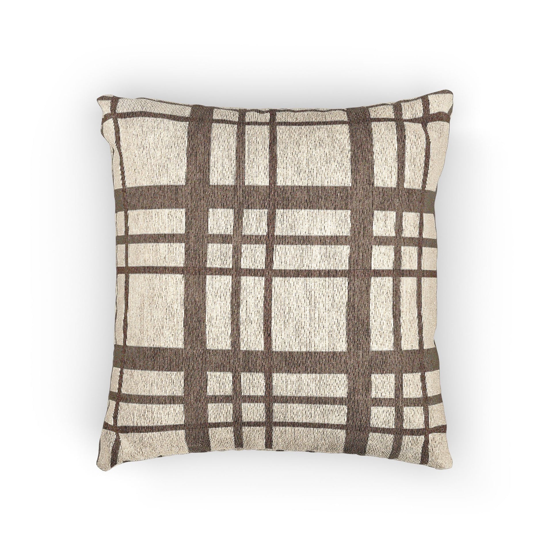 Woven Pillow – Timeless Beige Plaid