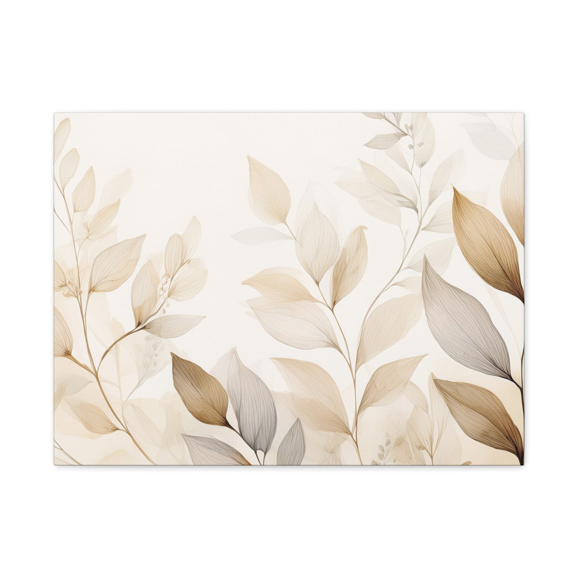 Canvas Wall Art – Soft Beige Leaves