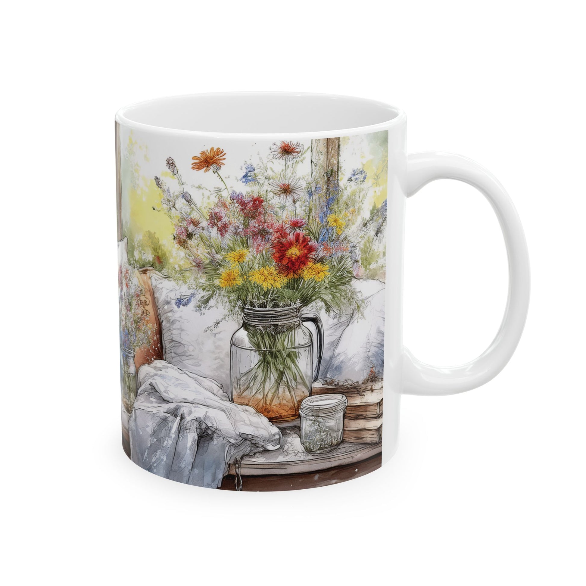 Ceramic Mug - Flowers & Farmhouse Charm