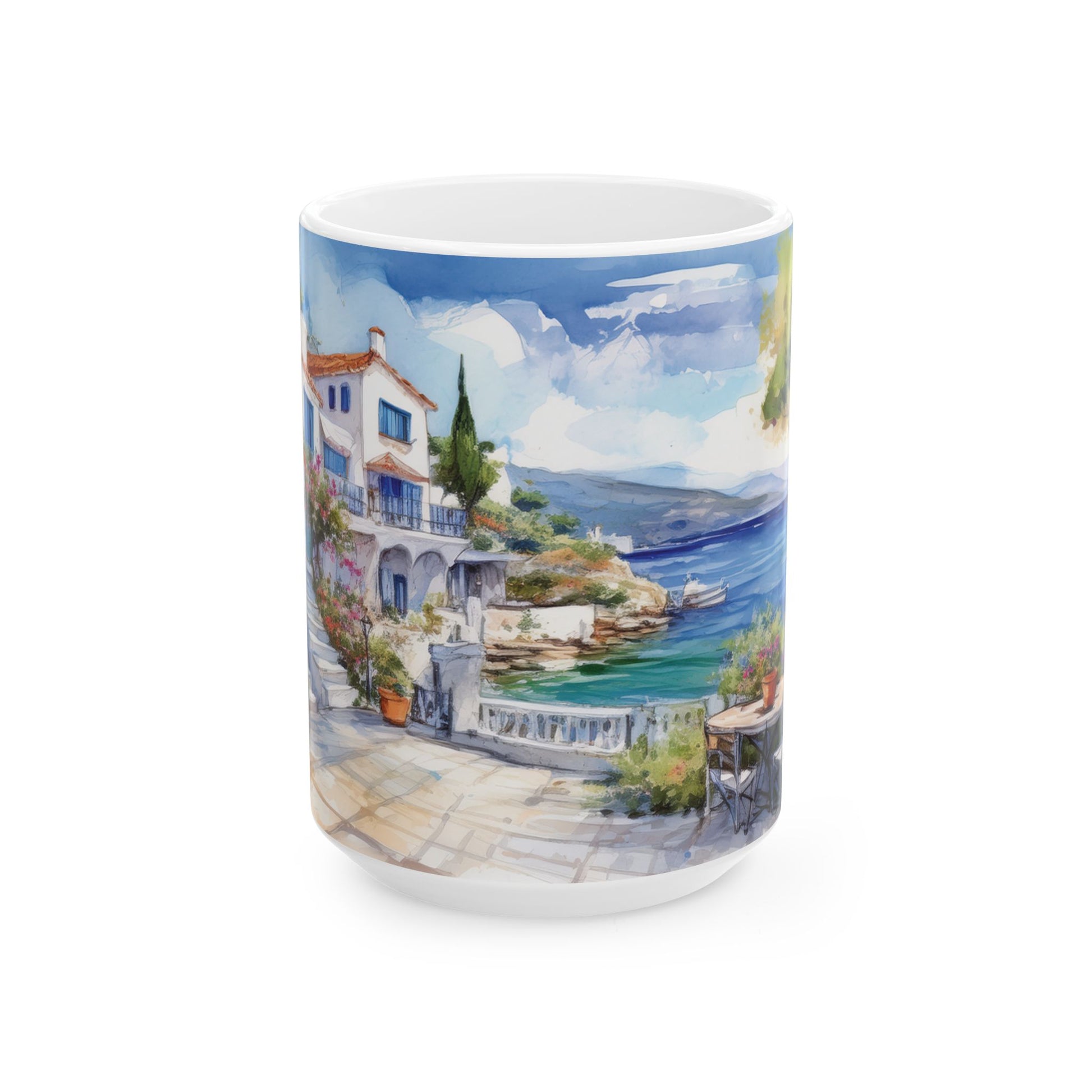Ceramic Mug – Mediterranean Coastal View