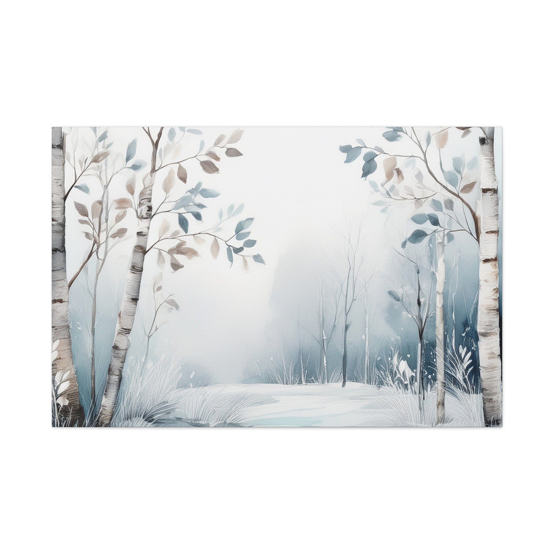 Canvas Wall Art – Frosted Birch Meadow