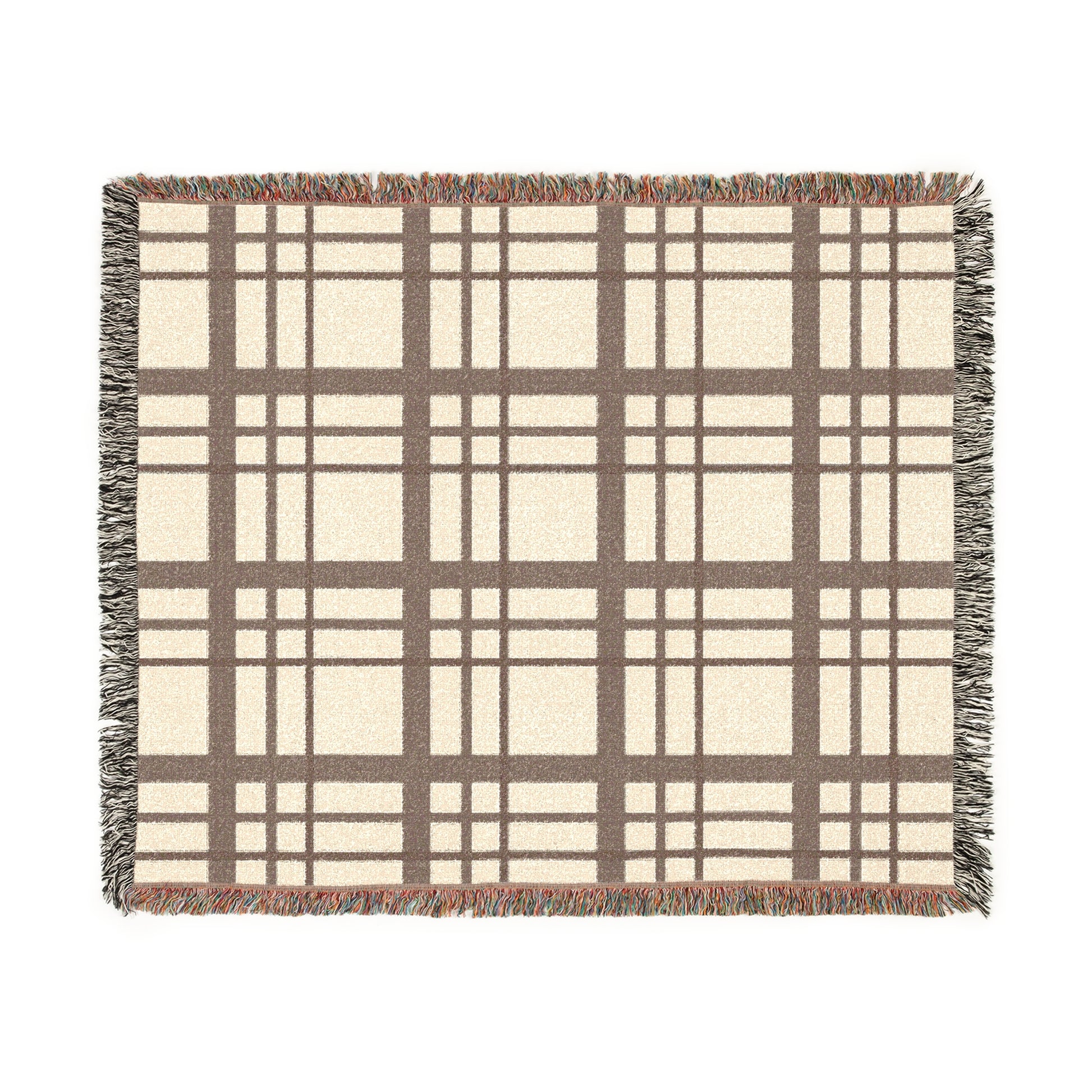 Woven Blanket – Timeless Beige Plaid