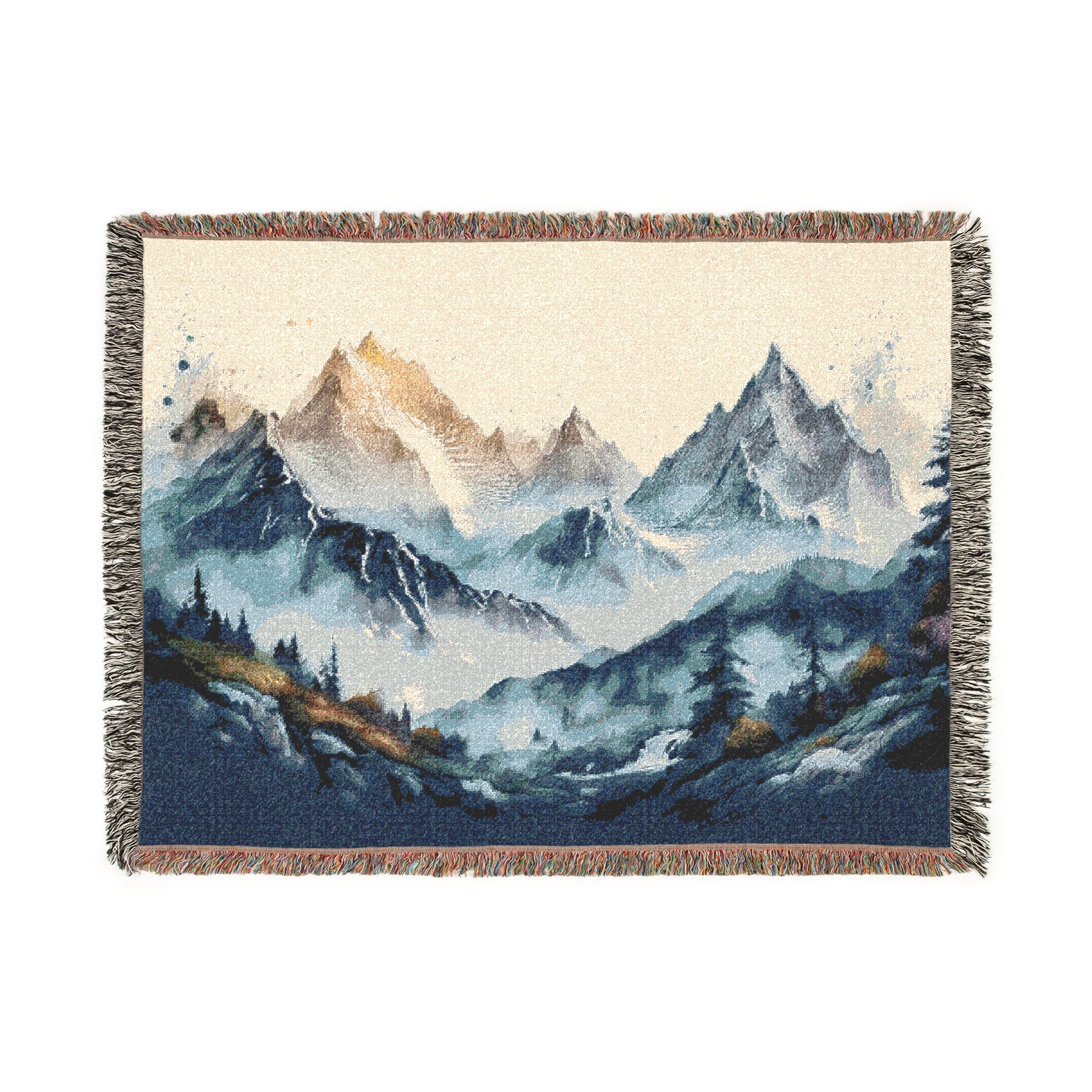Cotton Woven Blanket - Mountains